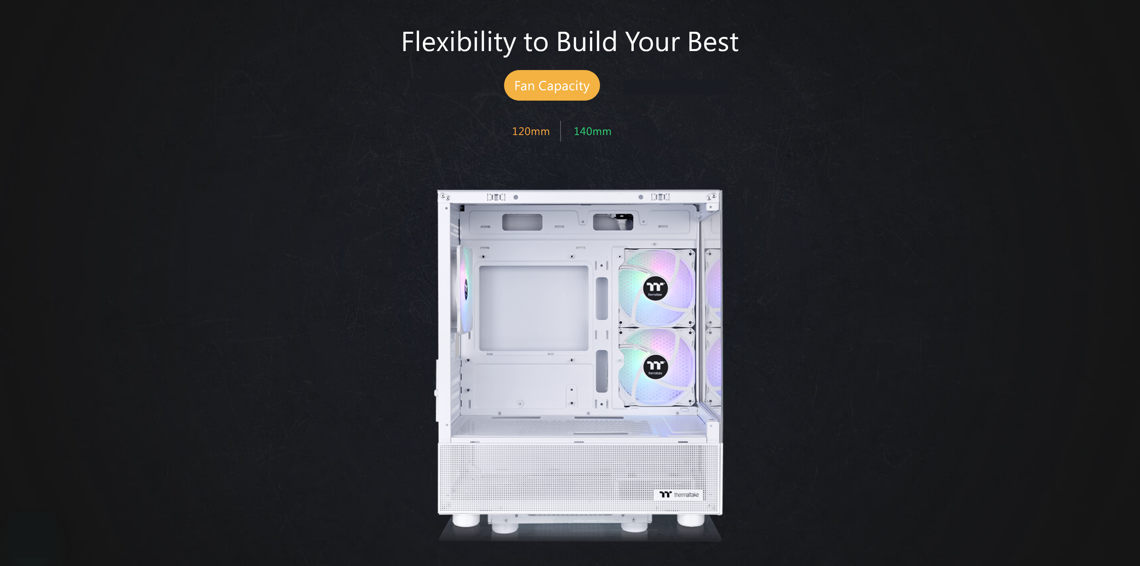 A large marketing image providing additional information about the product Thermaltake View 170 - Micro Tower Case (Snow) - Additional alt info not provided